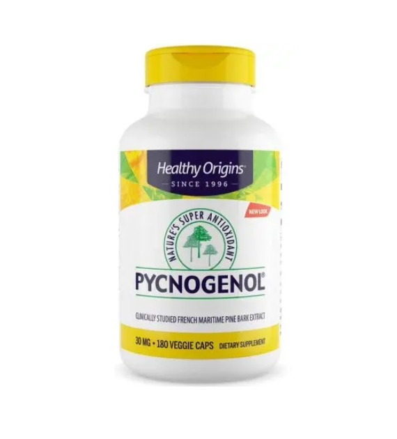 HEALTHY ORIGINS Pycnogenol 30 mg - Ekstrakt z kory francuskiej sosny morskiej (180 kaps.)