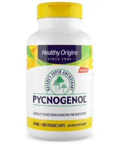 HEALTHY ORIGINS Pycnogenol 30 mg - Ekstrakt z kory francuskiej sosny morskiej (180 kaps.)
