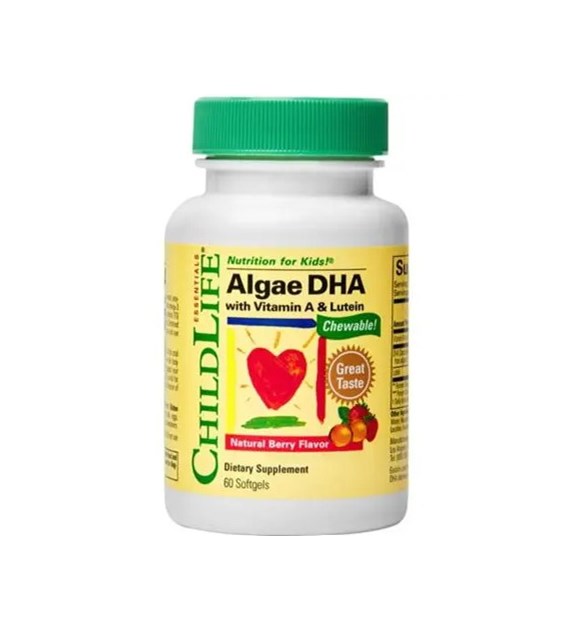 CHILDLIFE Algae DHA with Vitamin A & Lutein  (60 caps)