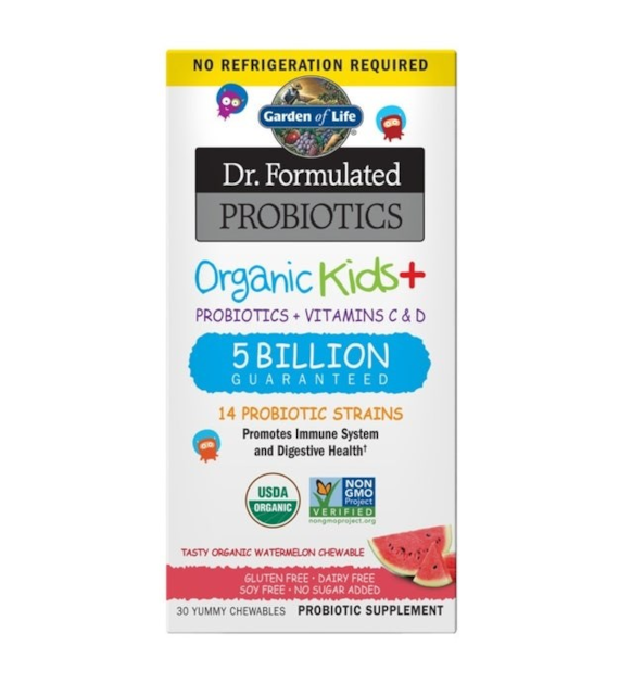 GARDEN OF LIFE Organic Kids + Probiotics + Vitamins C & D - smak arbuzowy (30 tabl.)
