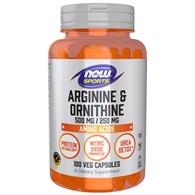 NOW FOODS Arginine 500 mg + Ornithine 250 mg (100 caps)