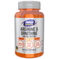 NOW FOODS Arginine 500 mg + Ornithine 250 mg (100 kaps.)