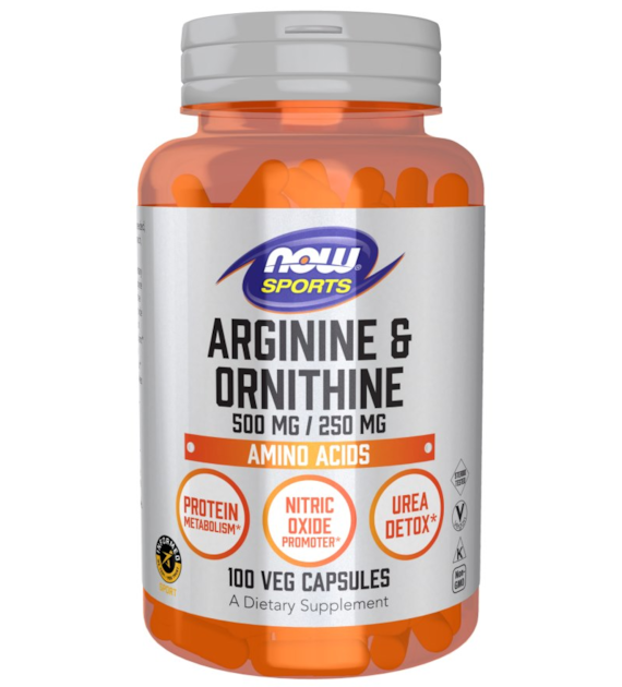 NOW FOODS Arginine 500 mg + Ornithine 250 mg (100 kaps.)