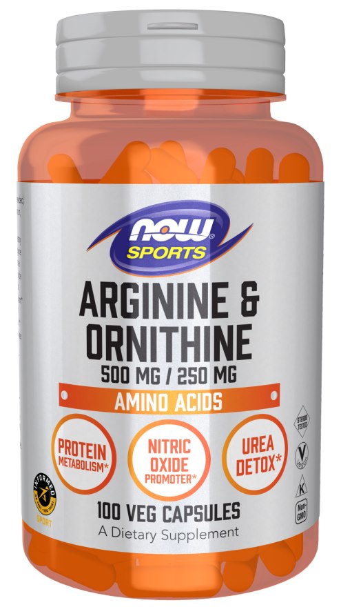 NOW FOODS Arginine 500 mg + Ornithine 250 mg (100 caps)