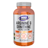 NOW FOODS Arginine 500 mg + Ornithine 250 mg (250 kaps.)