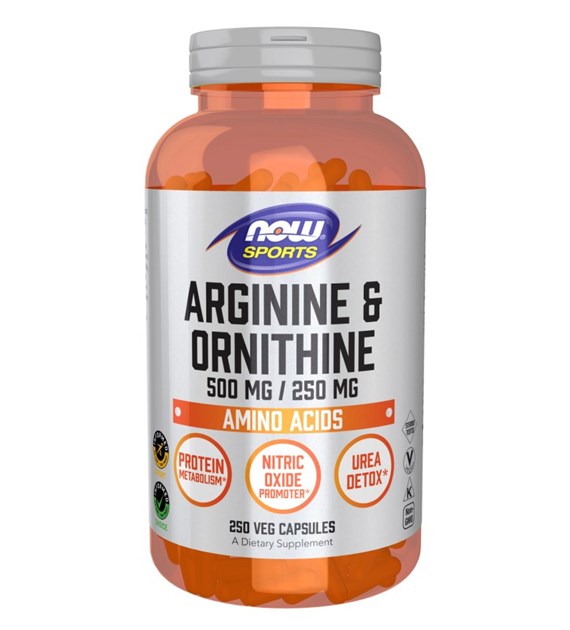 NOW FOODS Arginine 500 mg + Ornithine 250 mg (250 kaps.)