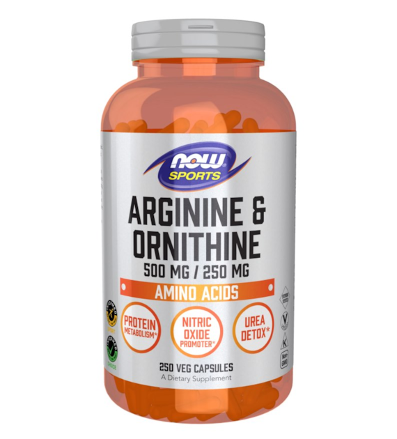 NOW FOODS Arginine 500 mg + Ornithine 250 mg (250 kaps.)