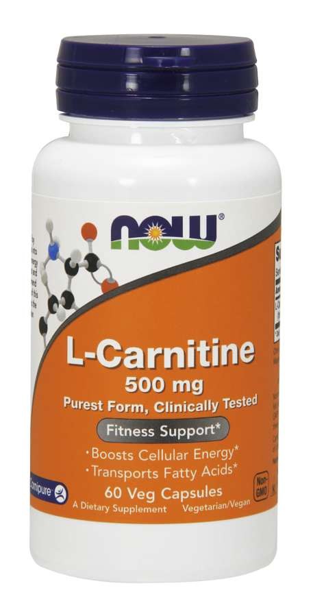 NOW FOODS Carnitine, 500 mg (60 vcaps)