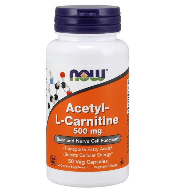 NOW FOODS Acetyl-L-Carnitine, 500 mg (50 vcaps)
