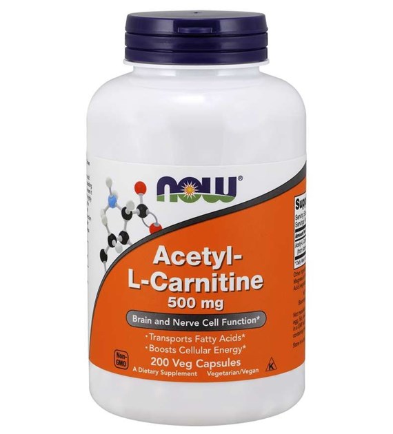 NOW FOODS Acetyl-L-Carnitine, 500 mg (200 vcaps)
