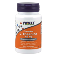 NOW FOODS Chewable L-Theanine 100 mg - L-Teanina 100 mg (90 tabl.)