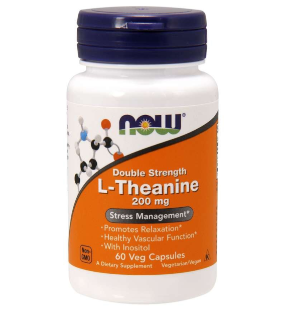 NOW FOODS Double Strength L-Theanine 200 mg - L-Teanina 200 mg (60 kaps.)