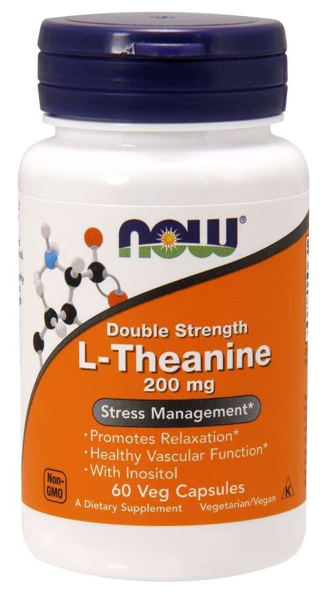 NOW FOODS Double Strength L-Theanine 200 mg - L-Teanina 200 mg (60 kaps.)