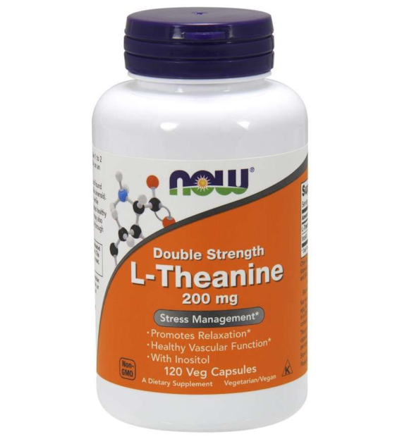 NOW FOODS Double Strength L-Theanine 200 mg -  L-Teanina 200 mg (120 kaps.)