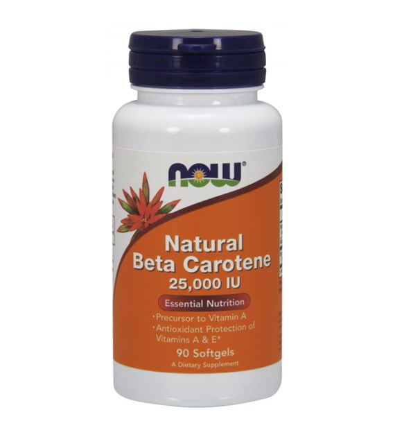 NOW FOODS Beta Carotene Natural, 25 000 IU (90 sgels)
