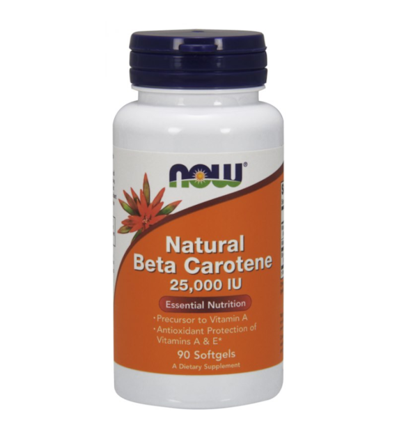 NOW FOODS Beta Carotene Natural, 25 000 IU (90 sgels)