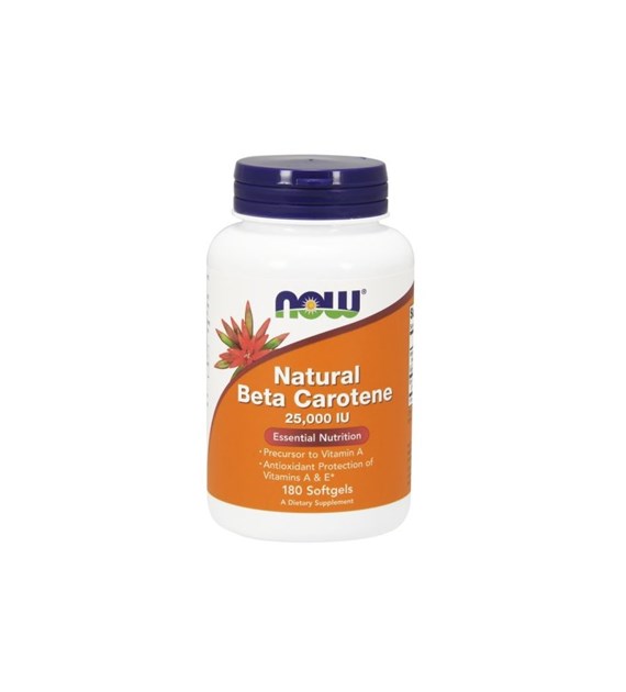 NOW FOODS Beta Carotene Natural, 25 000 IU (180 sgels)