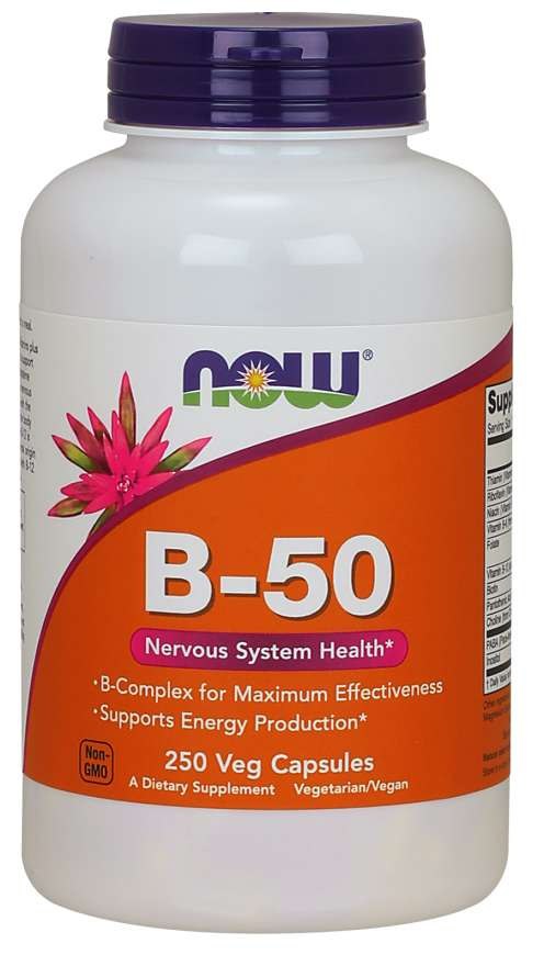 NOW FOODS Witamina B-50 - Kompleks Witamin B - B-Complex - B-Complex (250 kaps.)