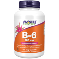 NOW FOODS B-6, 100 mg (250 vcaps)