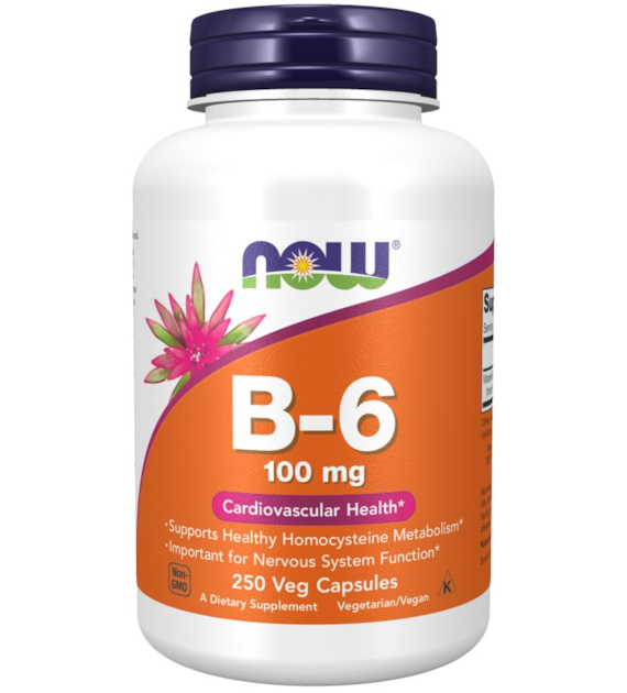 NOW FOODS B-6, 100 mg (250 vcaps)