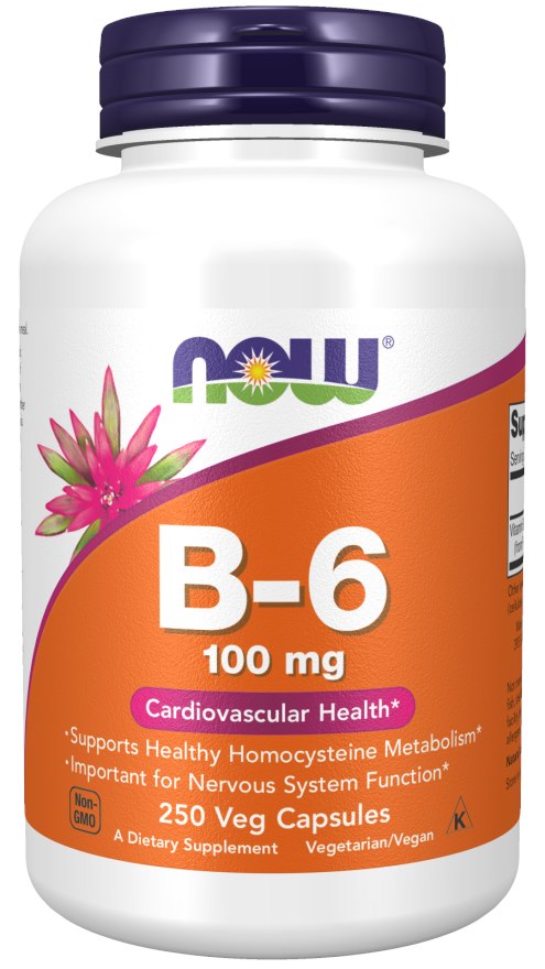 NOW FOODS B-6, 100 mg (250 vcaps)
