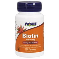 NOW FOODS Biotin, 1000 mcg (100 vcaps)
