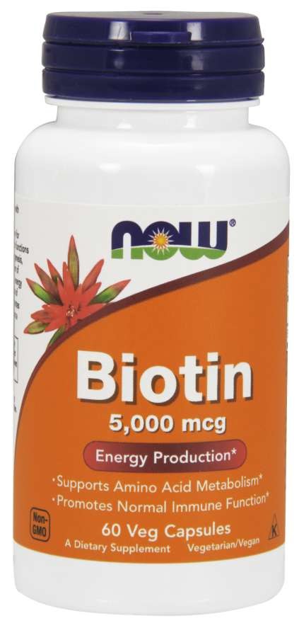 NOW FOODS Biotyna - Biotin 5000 mcg (60 kaps.)