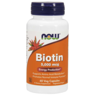NOW FOODS Biotin, 5000 mcg (60 vcaps)