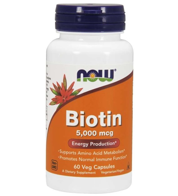 NOW FOODS Biotin, 5000 mcg (60 vcaps)