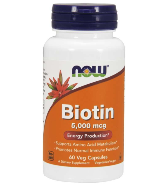 NOW FOODS Biotin, 5000 mcg (60 vcaps)