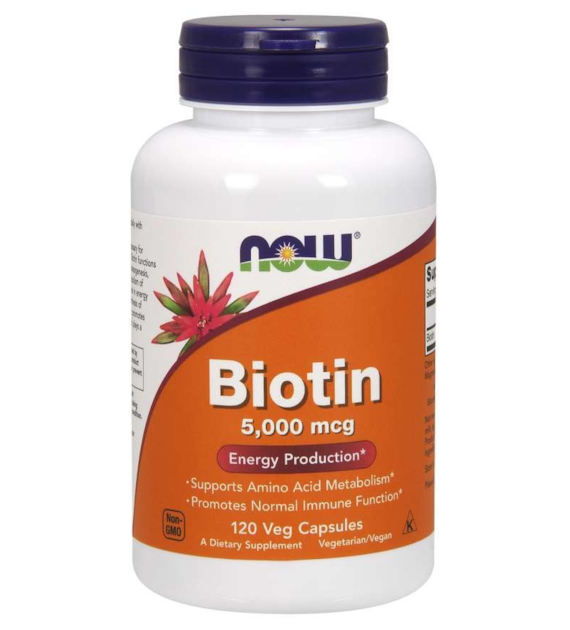 NOW FOODS Biotin, 5000 mcg (120 vcaps)