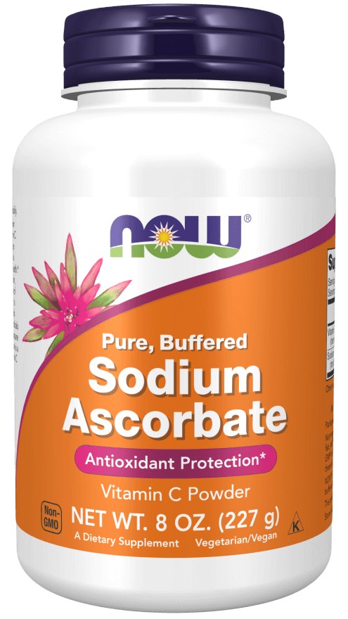 NOW FOODS Sodium Ascorbate - Vitamin C Powder - Wiitamina C buforowana - L-Askorbinian Sodu (227 g)