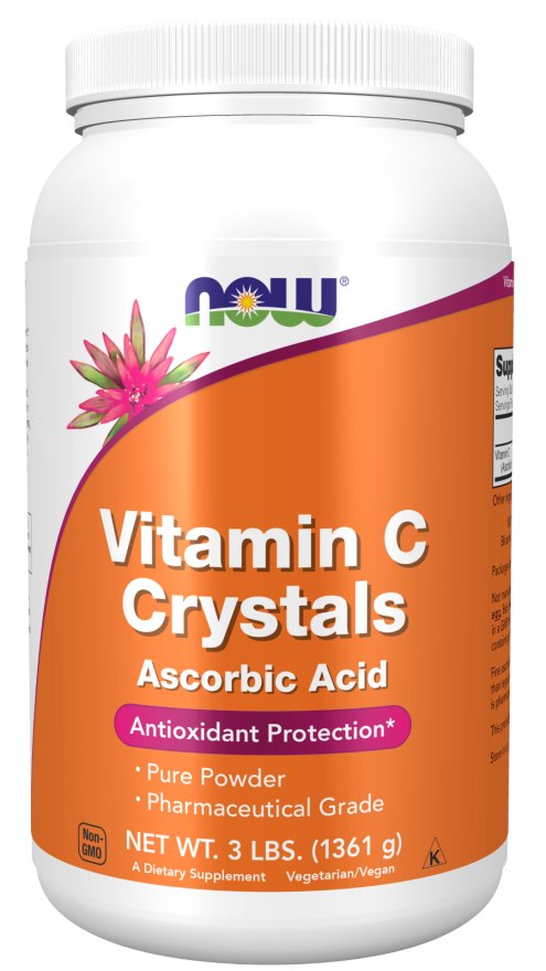 NOW FOODS Vitamin C Crystals Powder - WItamina C (Crystals) Kwas Askorbinowy (1361 g)