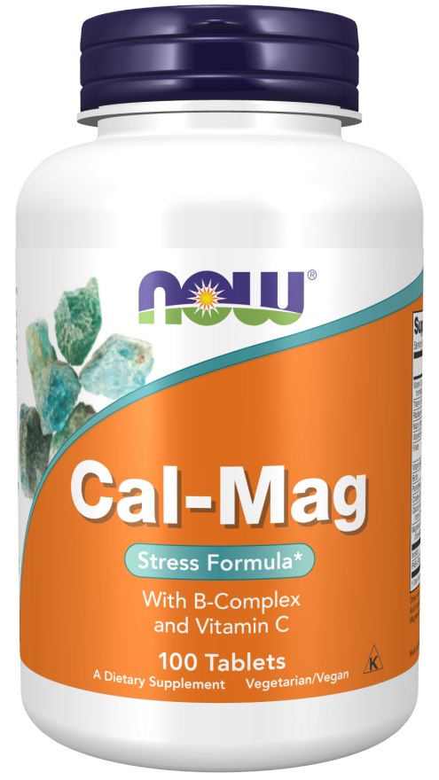NOW FOODS Cal-Mag - Wapń i magnez antystres z witaminami z grupy B (100 tabl.)
