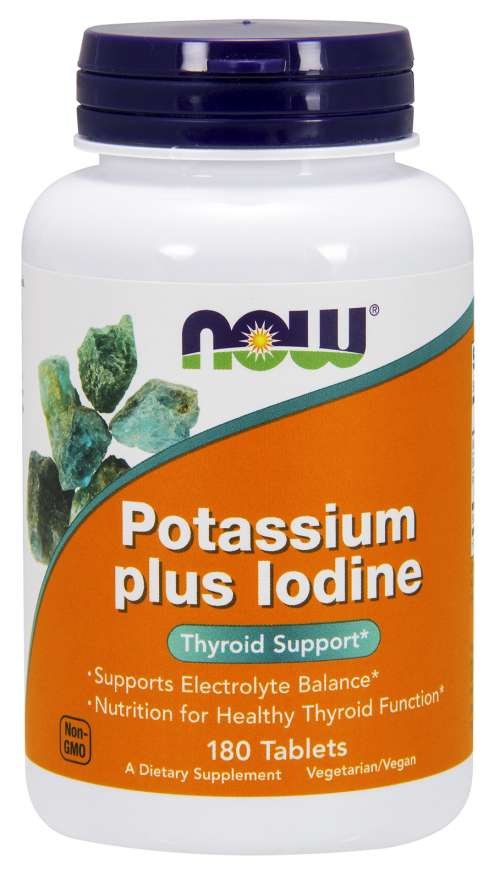 NOW FOODS Potassium Plus Iodine - Potas + Jod (180 tabl.)