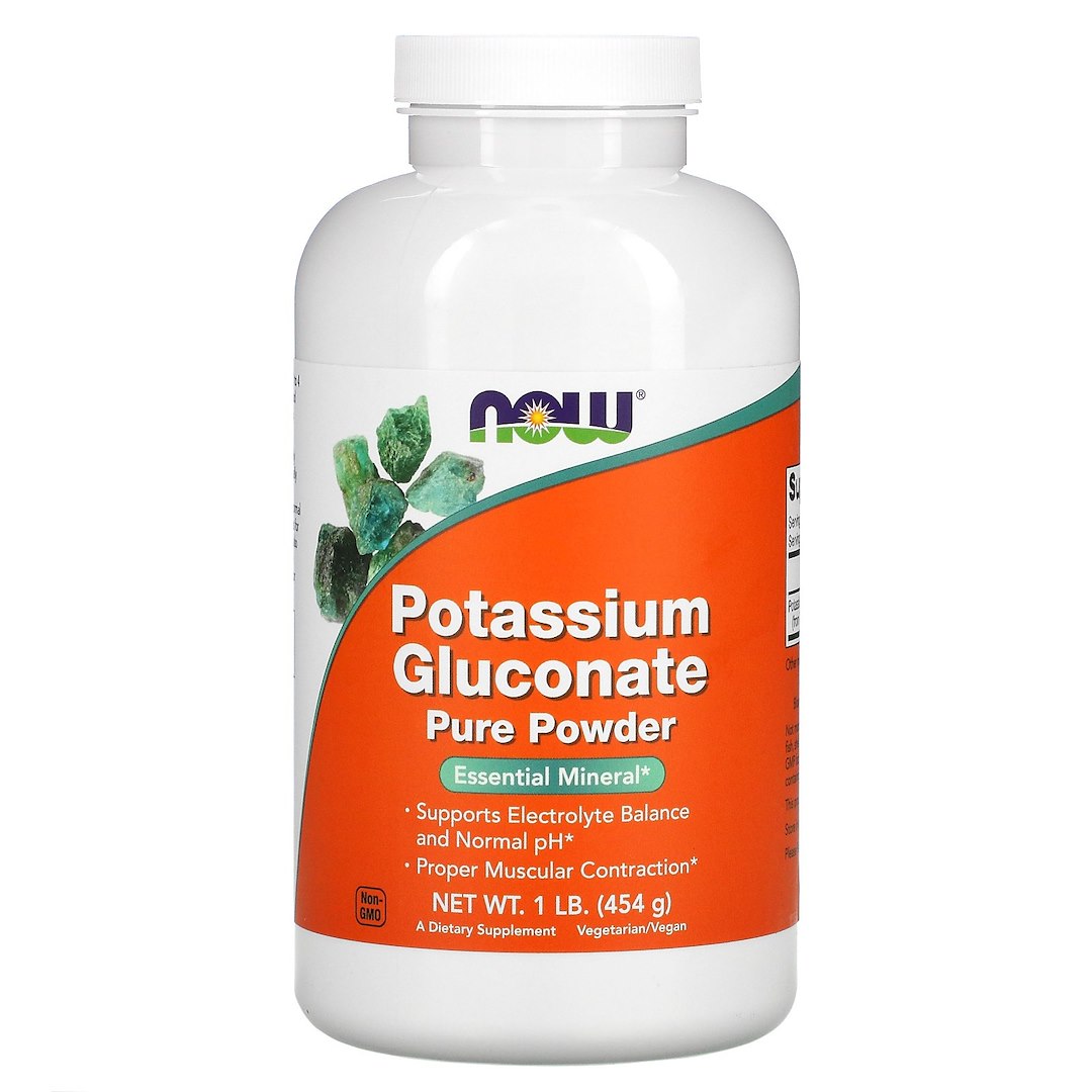 NOW FOODS Potassium Gluconate Powder - Glukonian Potasu (454 g)