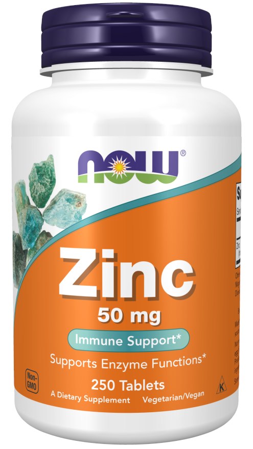 NOW FOODS Cynk 50 mg - Glukonian Cynku (250 tabl.)