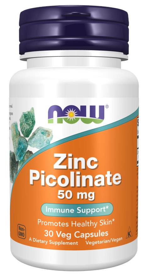 NOW FOODS Zinc Picolinate - Pikolinian Cynku 50 mg (30 kaps.)