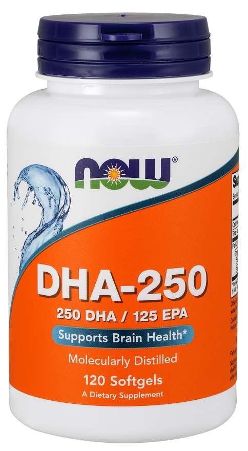 NOW FOODS DHA-250 Kwas dokozaheksaenowy (120 kaps.)