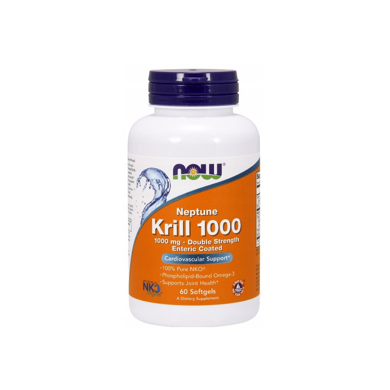 NOW FOODS Olej z Kryla 1000 mg - Neptun Krill Oil DHA EPA (60 kaps.)
