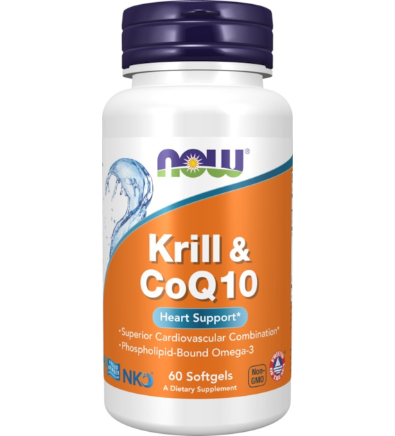 NOW FOODS Neptune Krill & Q10 - Olej z kryla 500 mg z Koenzymem Q10 50 mg (60 kaps.)
