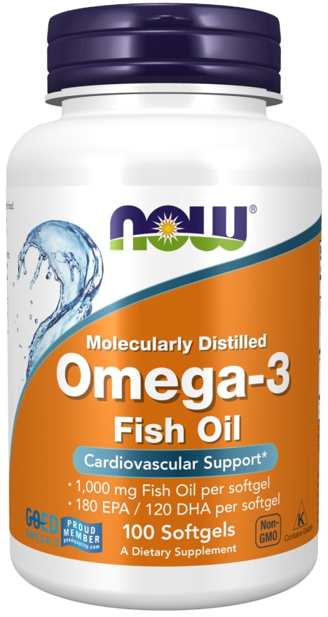 NOW FOODS Omega 3 - DHA 120 mg + EPA 180 mg (100 kaps.)