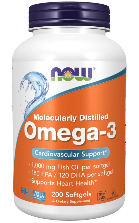 NOW FOODS Omega 3 - DHA 120 mg + EPA 180 mg (200 kaps.)