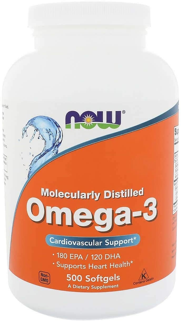 NOW FOODS Omega-3 Molecularly Distilled (500 kaps.)