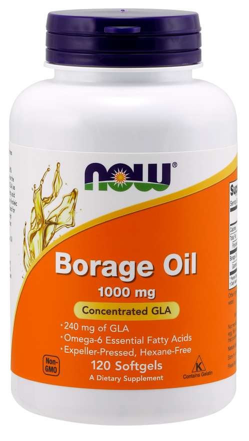 NOW FOODS Borage Oil GLA - Olej z Ogórecznika 1000 mg (120 kaps.)