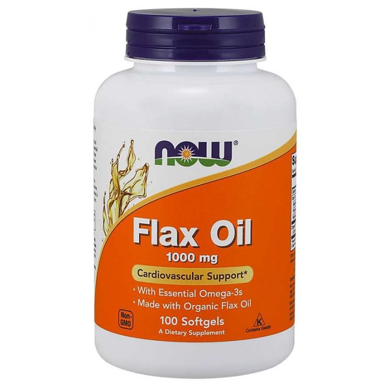 NOW FOODS EKO Flax Oil 1000 mg - Olej lniany (100 kaps.)