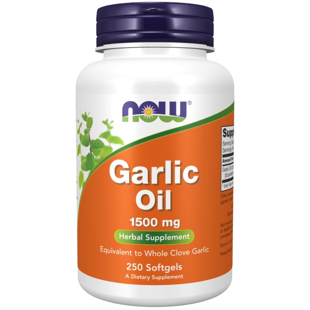 NOW FOODS Garlic Oil 1500 mg - koncentrat 3 mg (250 kaps.)