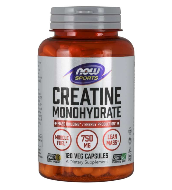 NOW FOODS Creatine Monohydrate - Monohydrat Kreatyny 750 mg (120 kaps.)