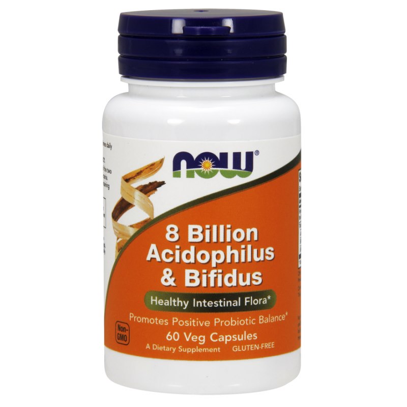 NOW FOODS 8 Billion Acidophilus & Bifidus - Probiotyk (60 kaps.)