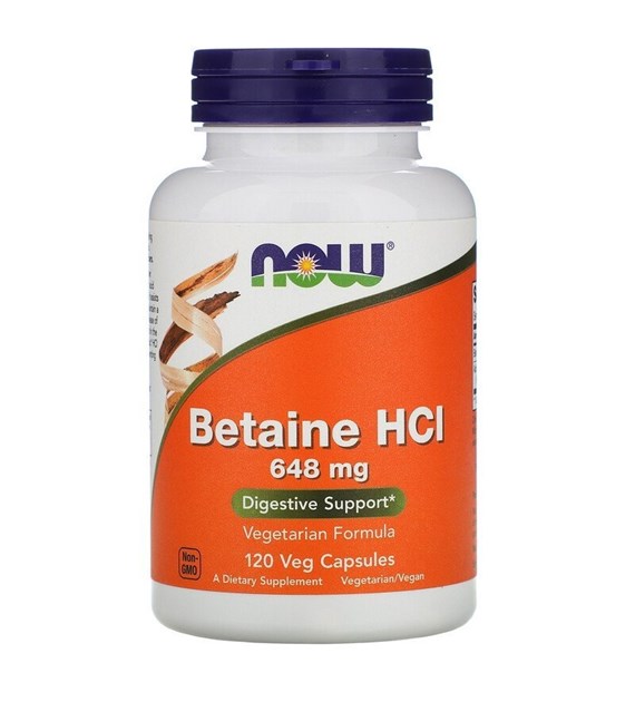 NOW FOODS Betaine HCl 648 mg (120 kaps.)